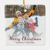 Modernes Weihnachtsfamilienfest - Foto Keramikornament (Vorderseite)