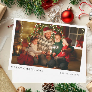 Modernes Weihnachtsfamilienportrait Foto Feiertagskarte