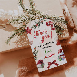 Modernes Weihnachtsfest 1. Geburtstag Party Geschenkanhänger