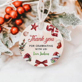 Modernes Weihnachtsfest 1. Geburtstag Party Geschenkanhänger