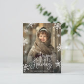 Modernes Weihnachtsfest Feiertage FOTO Gruß Postkarte (Stehend Vorderseite)