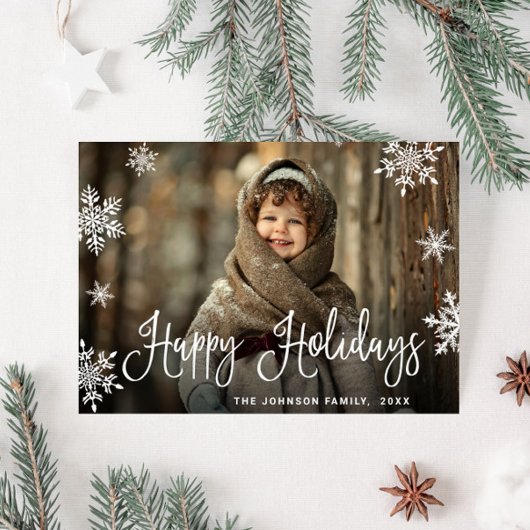 Modernes Weihnachtsfest Feiertage FOTO Gruß Postkarte