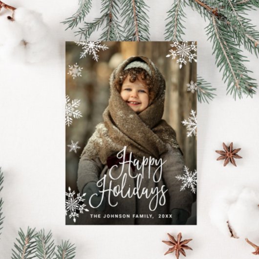 Modernes Weihnachtsfest Feiertage FOTO Gruß Postkarte