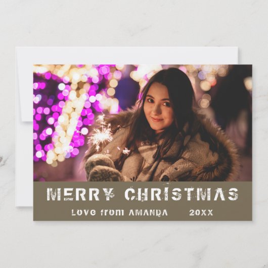 Modernes Weihnachtsfest-Foto Feiertagskarte (Vorderseite)