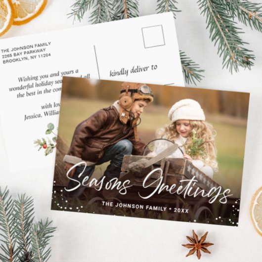 Modernes Weihnachtsfest FOTO Gruß Postkarte