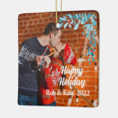 Modernes Weihnachtsfest - Foto Keramikornament (Links)