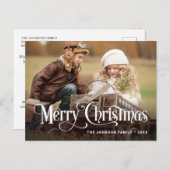 Modernes Weihnachtsfest-FOTO Postkarte (Vorne/Hinten)