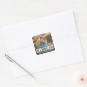 Modernes Weihnachtsfest-Foto Quadratischer Aufkleber (Umschlag)