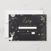 Modernes Weihnachtsfest im Party Black Gold RSVP Karte (Vorderseite)