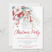 Modernes Weihnachtsfest in Rot und Grün im Winter Einladung (Vorderseite)