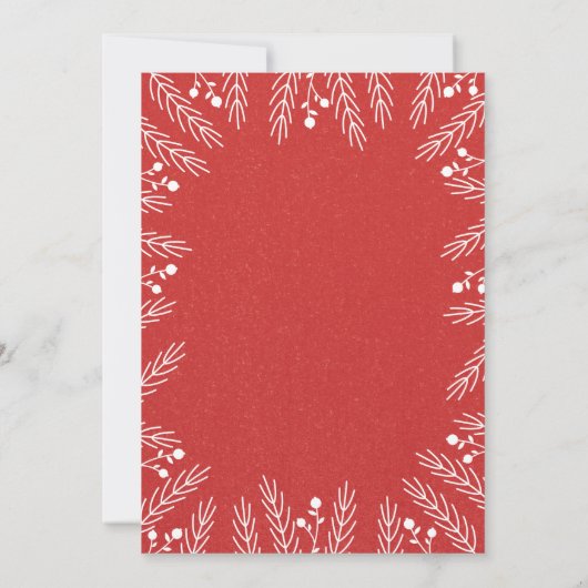 Modernes Weihnachtsfest in Rot und Weiß Einladung (Rückseite)