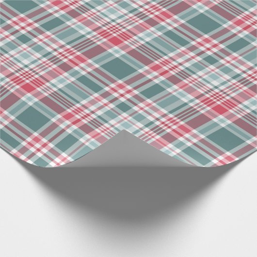 Modernes Weihnachtsfest Kariert Geschenkpapier (Ecke)