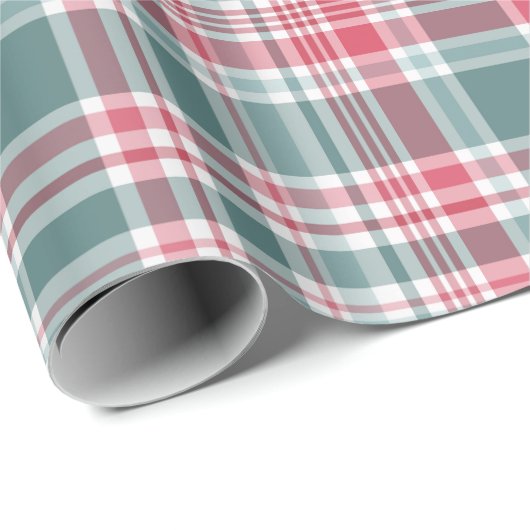 Modernes Weihnachtsfest Kariert Geschenkpapier (Rolleneckpunkt)