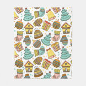 Modernes Weihnachtsfest-Muster Fleecedecke (Vorderseite)