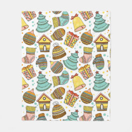 Modernes Weihnachtsfest-Muster Fleecedecke