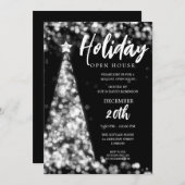 MODERNES Weihnachtsfest Open House Party Silver Einladung (Vorne/Hinten)