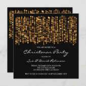 Modernes Weihnachtsfest Party Twinkling Lights Gol Einladung (Vorne/Hinten)