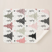 Modernes Weihnachtsfest Personalisiert Sherpa Blan Sherpadecke (Vorderseite (Horizontal))