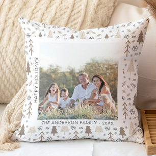 Modernes Weihnachtsfest Personalisiertes Foto Kissen