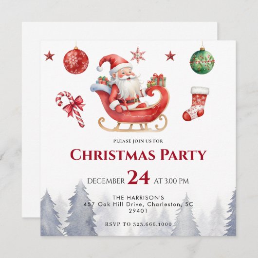 Modernes Weihnachtsfest Save The Date (Vorne/Hinten)