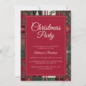 Modernes Weihnachtsfest Tartan Karierte Einladung (Vorderseite)