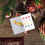 Modernes WeihnachtsFoto | Feierliche Feiertage in  Postkarte<br><div class="desc">Modernes WeihnachtsFoto | Feierliche Feiertage in farbenfrohen Tönen</div>
