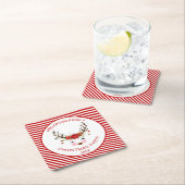 Modernes Weihnachtsgebäck Personalisiert Rentier Rechteckiger Pappuntersetzer (Vor Ort)