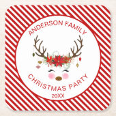 Modernes Weihnachtsgebäck Personalisiert Rentier Rechteckiger Pappuntersetzer (Vorderseite)