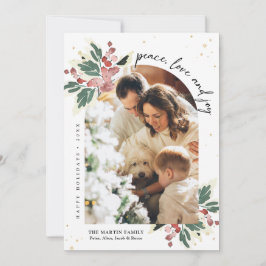 Modernes Weihnachtsgebirge Foto Arch Wasserfarben Feiertagskarte