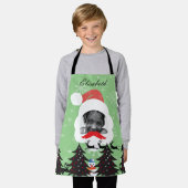 Modernes Weihnachtsgeschenk Foto Name Grau Schürze (Getragen)