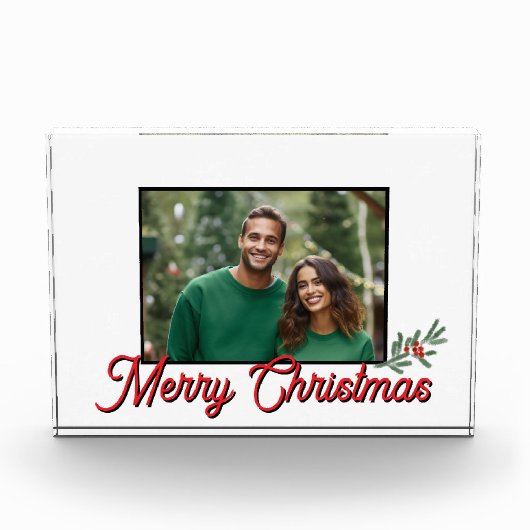 Modernes Weihnachtsgeschenk Fotoblock (Vorderseite)