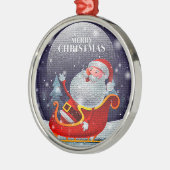 Modernes Weihnachtsgeschenk für den Weihnachtsmann Ornament Aus Metall (Links)