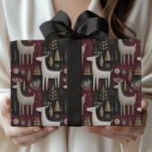 Modernes Weihnachtsgeschenk für Rentiere Geschenkpapier