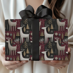 Modernes Weihnachtsgeschenk für Rentiere Geschenkpapier