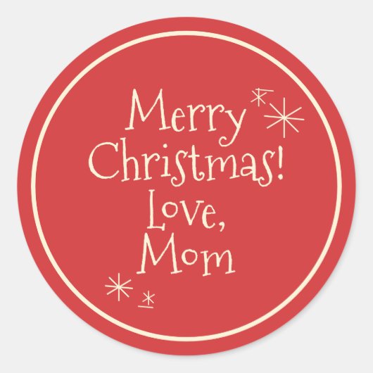 Modernes Weihnachtsgeschenk Retro 50er 60er Runder Aufkleber (Vorderseite)