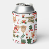 Modernes Weihnachtsgeschenk und Lebkuchenmuster Dosenkühler (Kanne Rückseite)