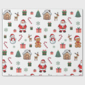 Modernes WeihnachtsgingerbrotMen Santa Deer Snowma Geschenkpapier (Flach)