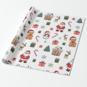 Modernes WeihnachtsgingerbrotMen Santa Deer Snowma Geschenkpapier (Ungerollt)