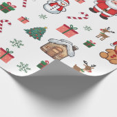 Modernes WeihnachtsgingerbrotMen Santa Deer Snowma Geschenkpapier (Ecke)