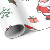 Modernes WeihnachtsgingerbrotMen Santa Deer Snowma Geschenkpapier (Rolleneckpunkt)