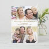 Modernes Weihnachtshandschrift-Foto Feiertagskarte (Stehend Vorderseite)