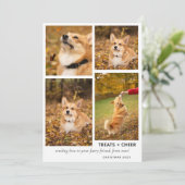 Modernes Weihnachtshundefoto Collage Pet Feiertagskarte (Stehend Vorderseite)