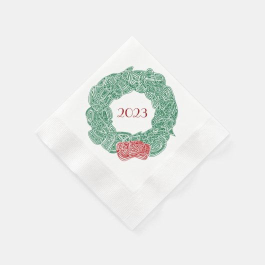 Modernes Weihnachtsjahr Serviette (Ecke)