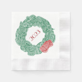 Modernes Weihnachtsjahr Serviette (Vorderseite)