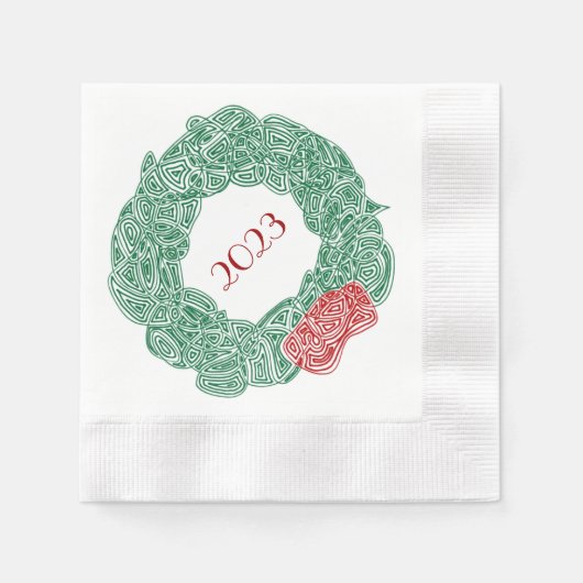 Modernes Weihnachtsjahr Serviette (Vorderseite)