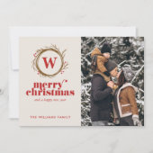 Modernes Weihnachtskraut Custom Foto Feiertagskarte (Vorderseite)