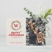Modernes Weihnachtskraut Custom Foto Feiertagskarte (Stehend Vorderseite)
