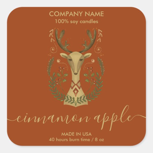 Modernes Weihnachtsmarkenprodukt Quadratischer Aufkleber (Vorderseite)