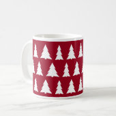 Modernes Weihnachtsmaroon-Muster Kaffeetasse (Vorderseite Links)