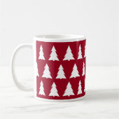 Modernes Weihnachtsmaroon-Muster Kaffeetasse (Links)